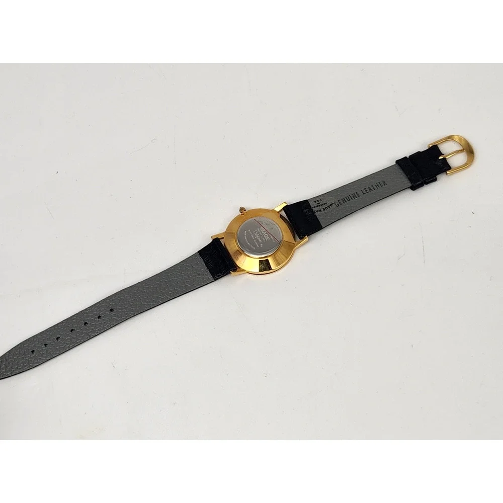 Image Watches Inc California Quartz White Dial Gold Case Black Leather Strap